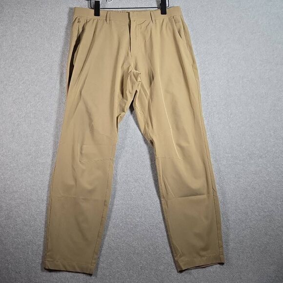 Fabletics The Only Pants Men’s Size 34x32 Tan Khakis Golf - Picture 1 of 10
